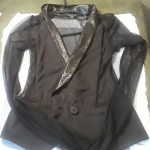 Black see through blazer
